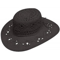 Straw Wide Brim Hats – 12 PCS Black - HT-ST71239BK